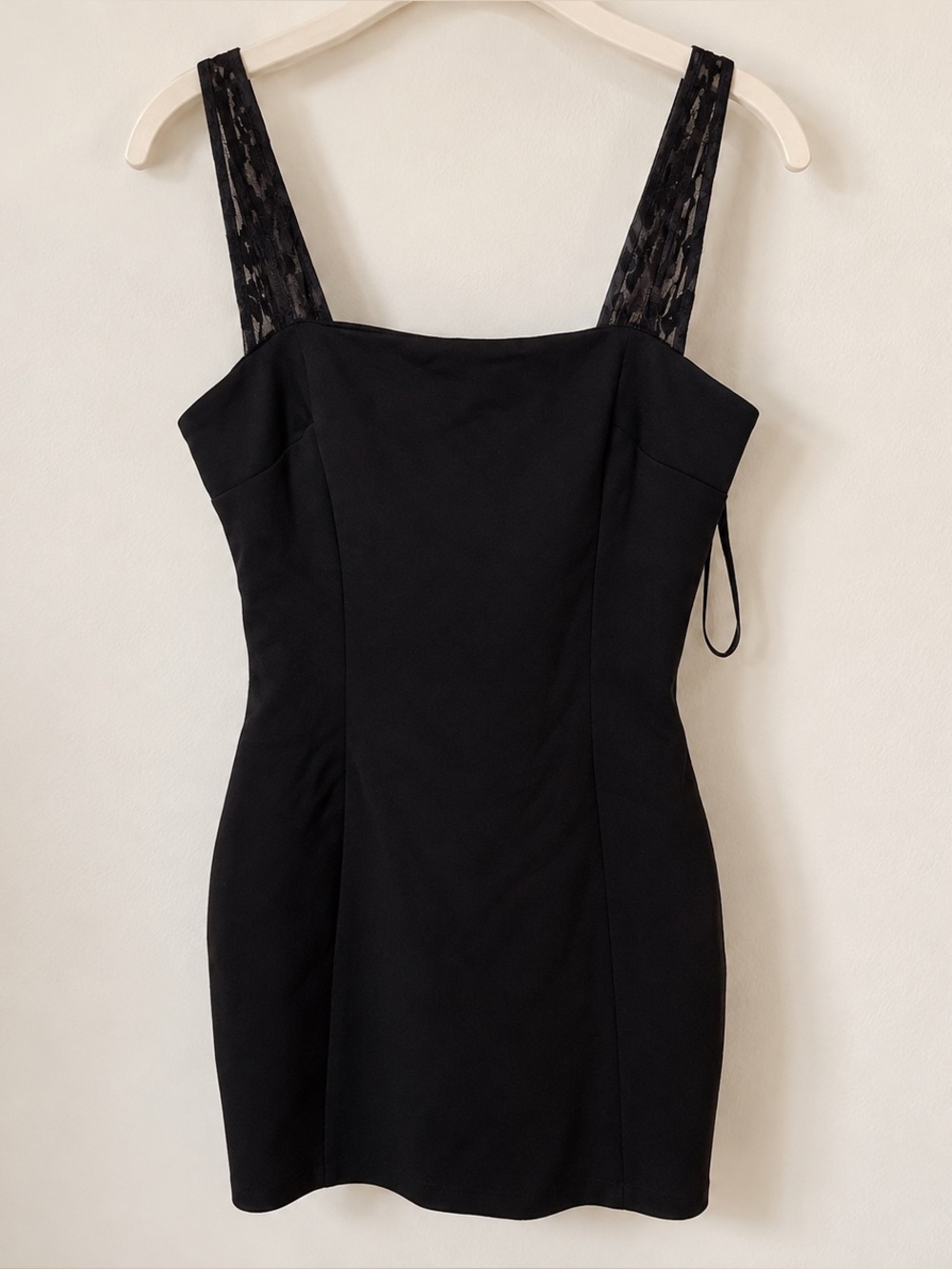 Superdown Black Lace Strap Bodycon Mini Dress Size M